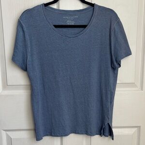 MAJESTIC FILATURES Blue deluxe linen short sleeve T-Shirt Size 2 crew neck tee